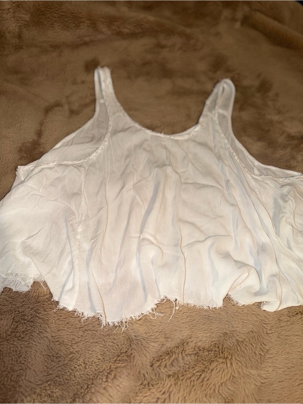 White Flowy Tank Top